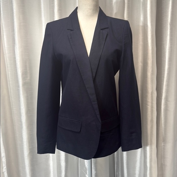Ann Taylor Navy Linen Blazer Size 8 - Picture 1 of 8